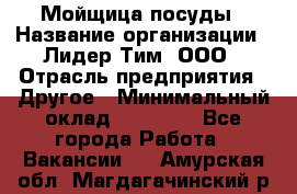 Мойщица посуды › Название организации ­ Лидер Тим, ООО › Отрасль предприятия ­ Другое › Минимальный оклад ­ 12 000 - Все города Работа » Вакансии   . Амурская обл.,Магдагачинский р-н